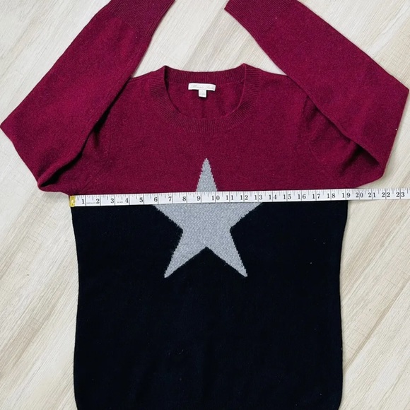 MINNIE ROSE Cashmere Star Print Crewneck Sweater L - Picture 3 of 5